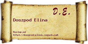Doszpod Elina névjegykártya